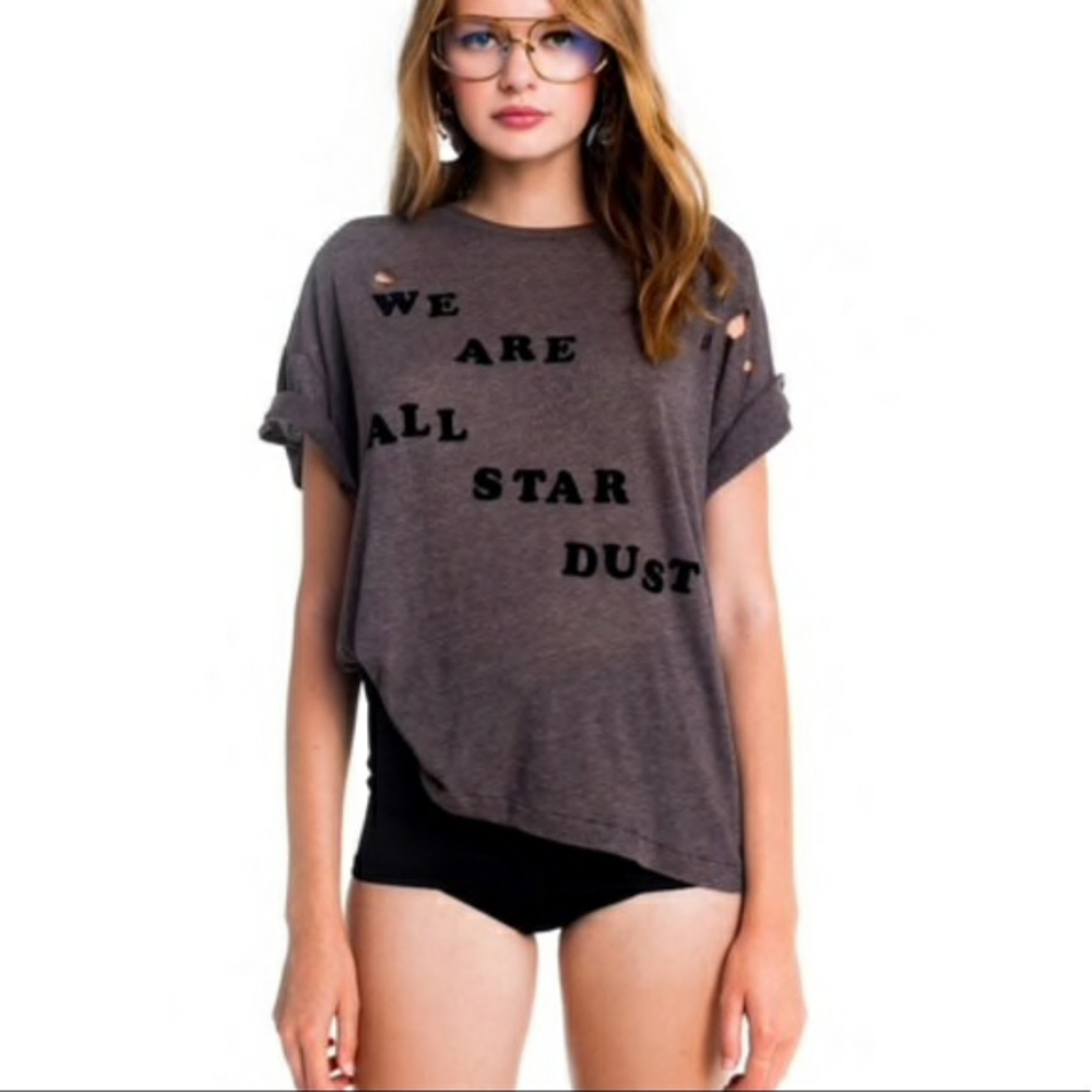 Wildfox We Are All Stardust Distressed Tee XS
